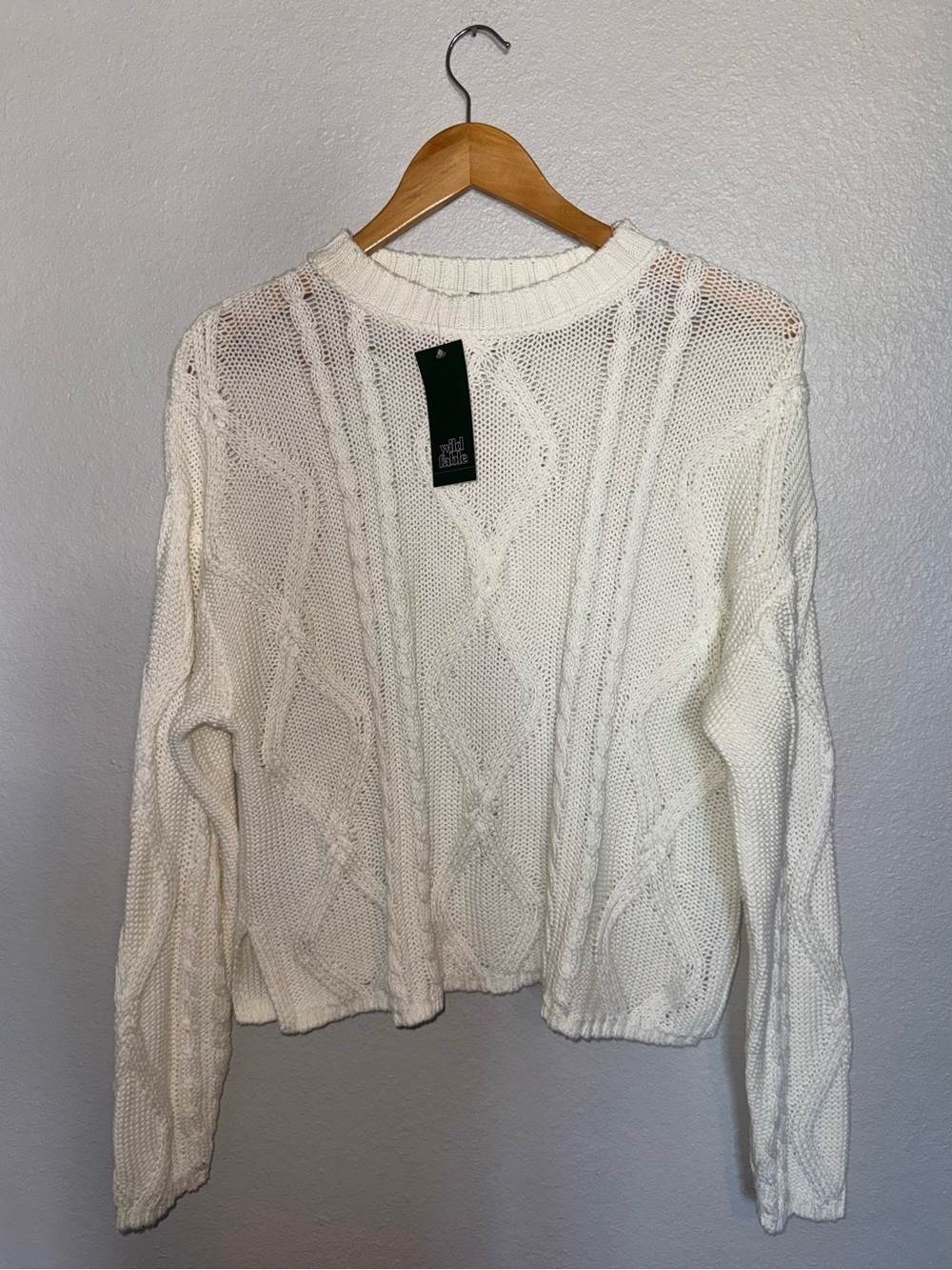 New Wild Fable XS Off White Chunky Cable Knit Sweater